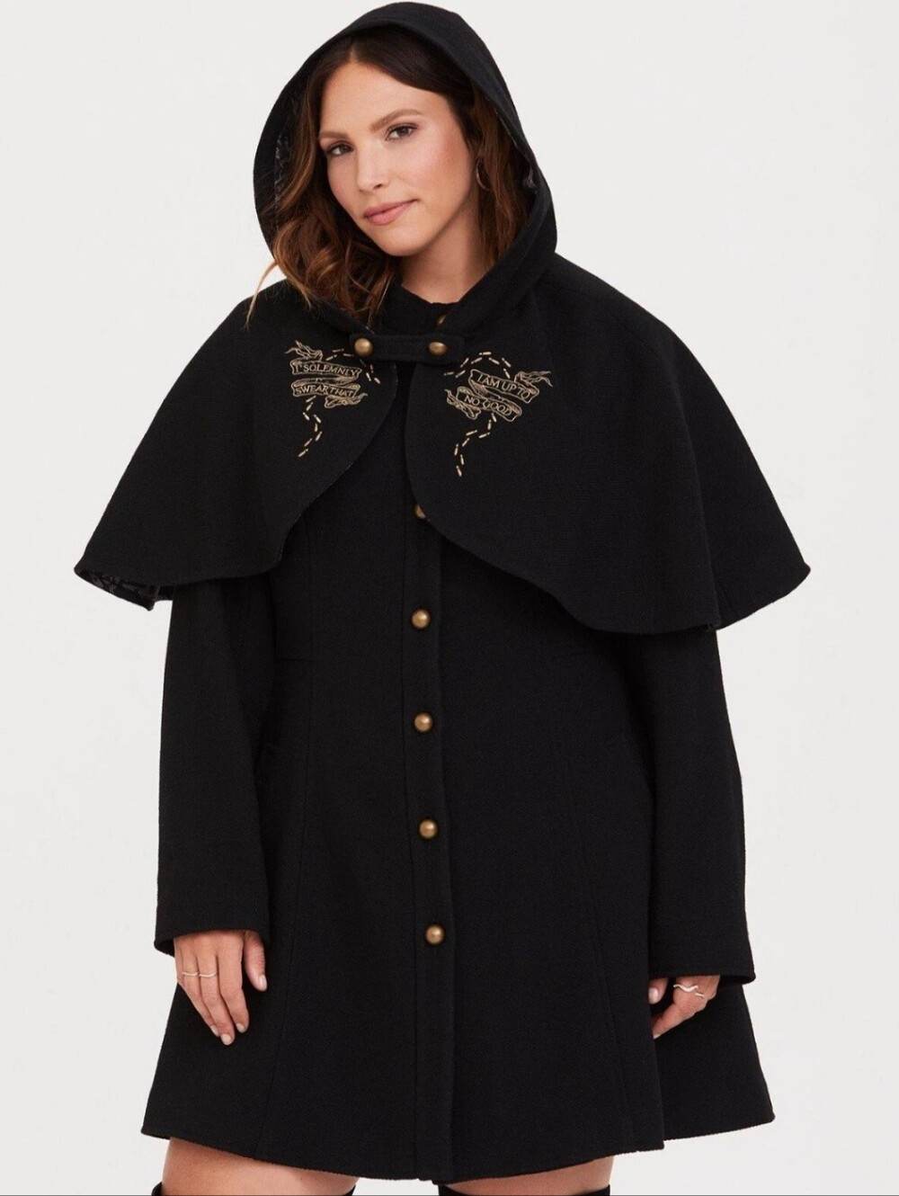 Torrid Harry Potter Embroidered Capelet Coat Size 5